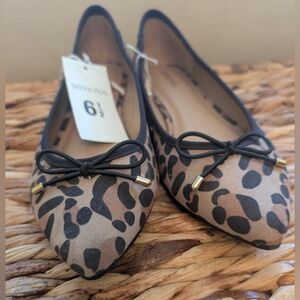 Merona NWT Leopard Print Bow Ballet Flats Size 6.5